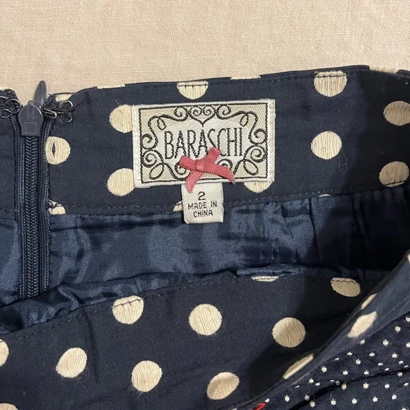 Anthro Baraschi navy polka dot pencil skirt - Picture 4 of 8